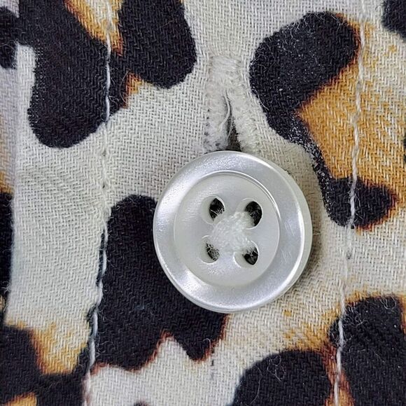 Talbots Leopard Print Button Down Shirt Neutral Animal Print Professional X XL - Picture 5 of 8